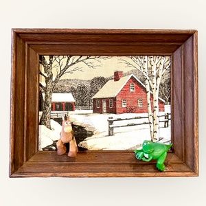 Toy Story's Rex & Bullseye x Vintage Kay Dee Handprints Linen Altered Art